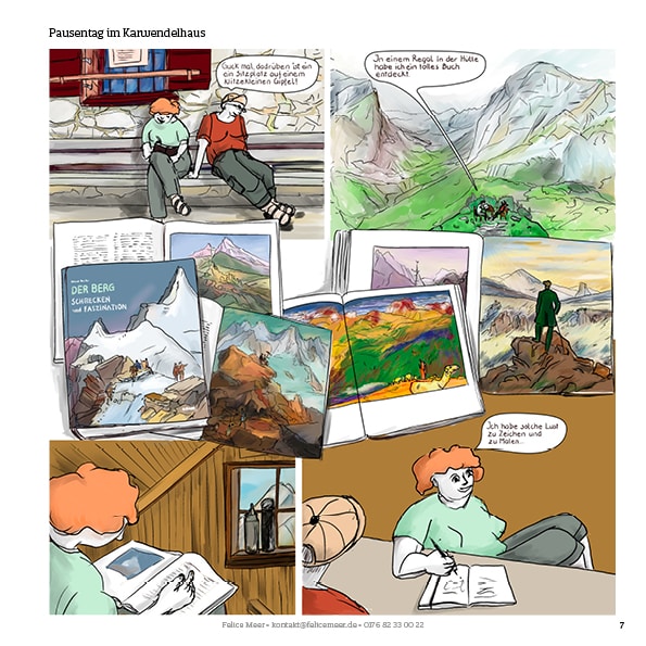 Wandern über die Alpen Comic