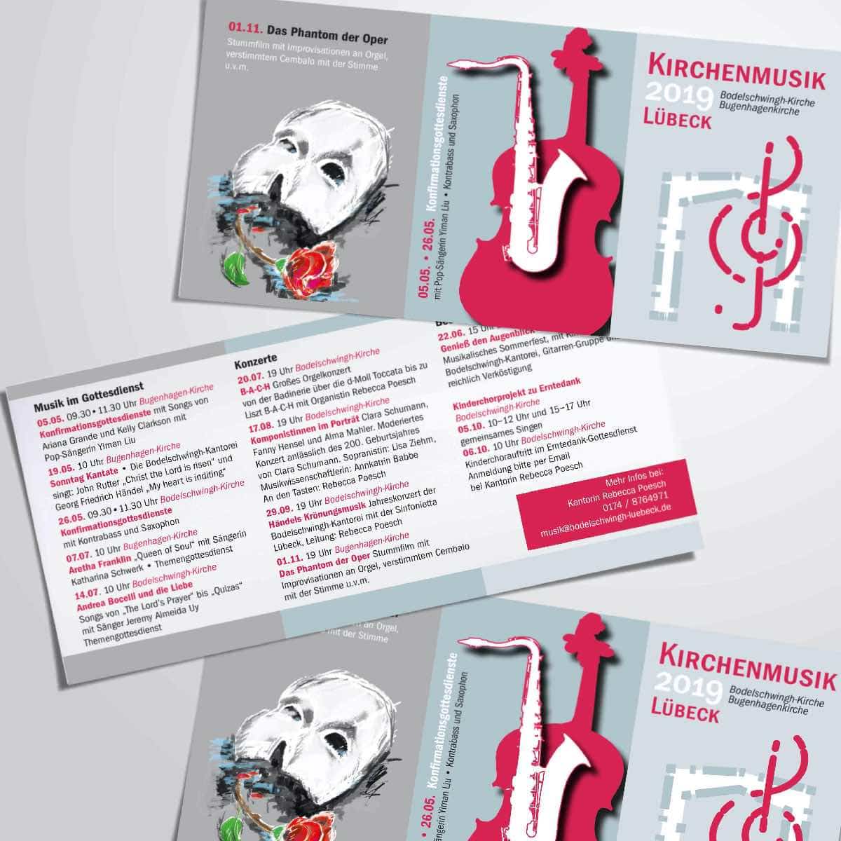 Programm Musik Lübeck Postkarte