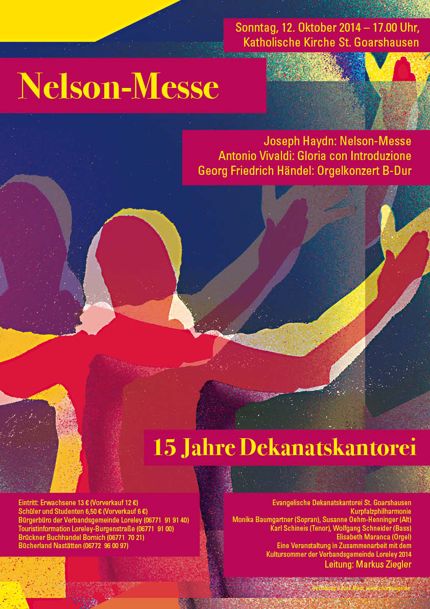 Chorplakat Nelson Messe Haydn 2024 St. Goarshausen, Entwurf studio Chordesign