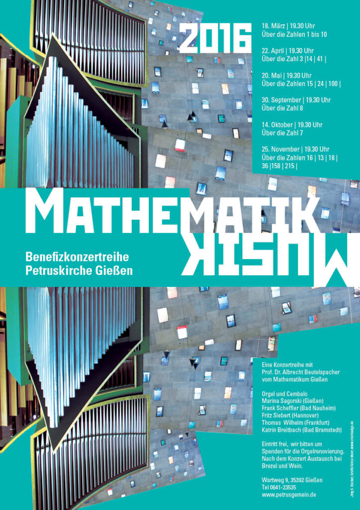 Mathematik und Musik, Orgelkonzertreihe Gießen 2016, Artwork Felice Meer