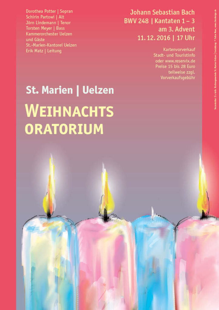 Bachs Weihnachtsoratorium am 3. Advent 2026. St. Marien Kantorei Uelzen, Gestaltung Studio Chordesign
