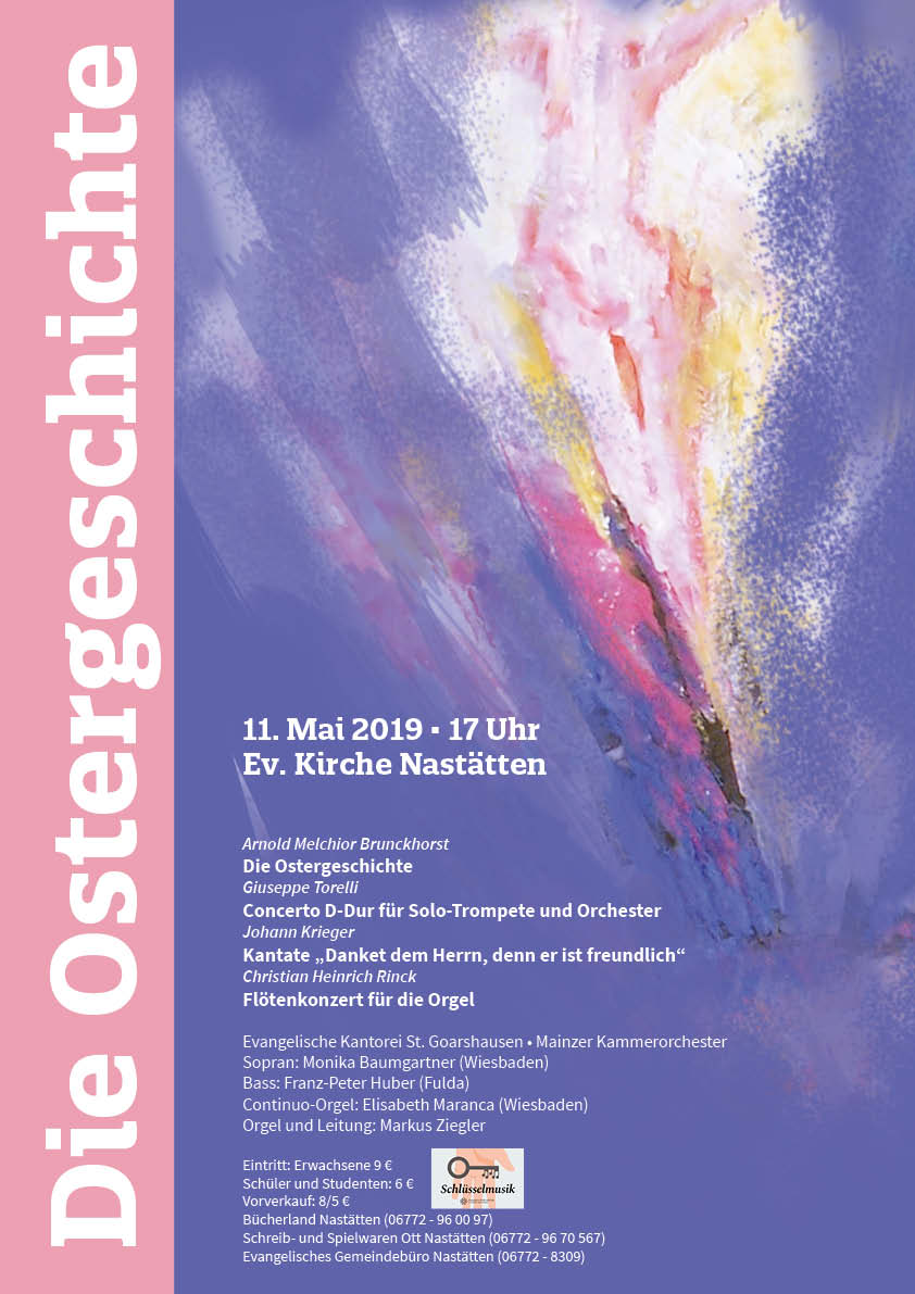 Die Ostergeschichte Kirchenkonzert in Nastätten 2019, Artwork Felice Meer