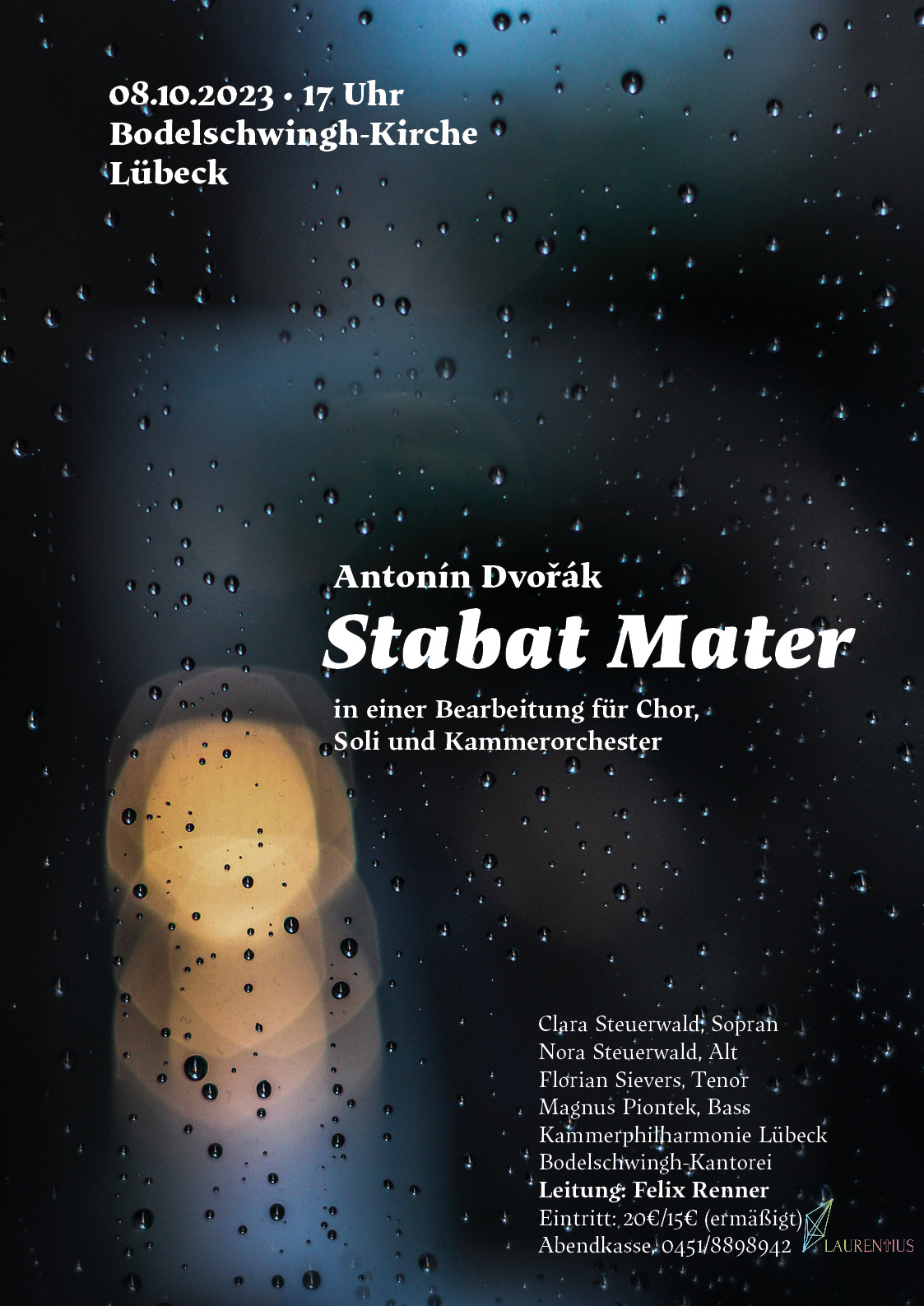 Stabat mater von Antonin Dvorak, Chor, Soli und Kammerorchester in Lübeck 2023