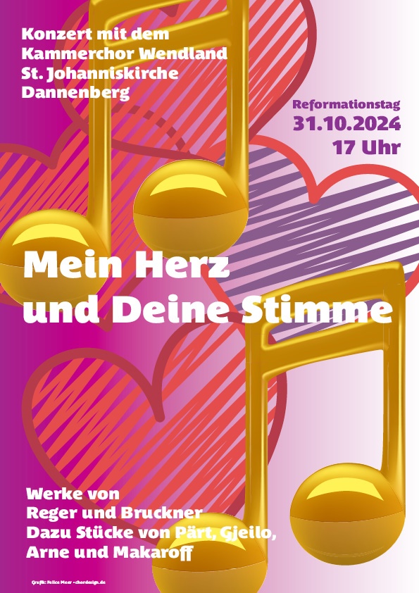 Mein Herz und Deine Stimme, Kammerchor Wendland, Musik zum Reformationstag in Dannenberg 2024, Gestaltung Felice Meer
