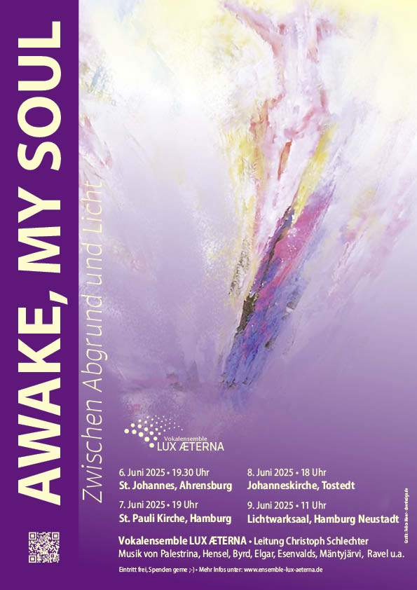Awake my soul, Zwischen Abgrund und Licht, Chorkonzert in Hamburg 2025, Felice Meer Grafikdesign