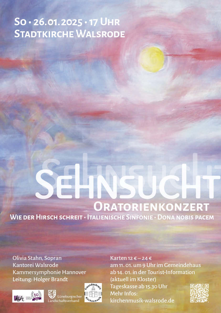 Sehnsucht oratorienkonzert in der Stadtkirche Walsrode 2025, Gestaltung Felice Meer