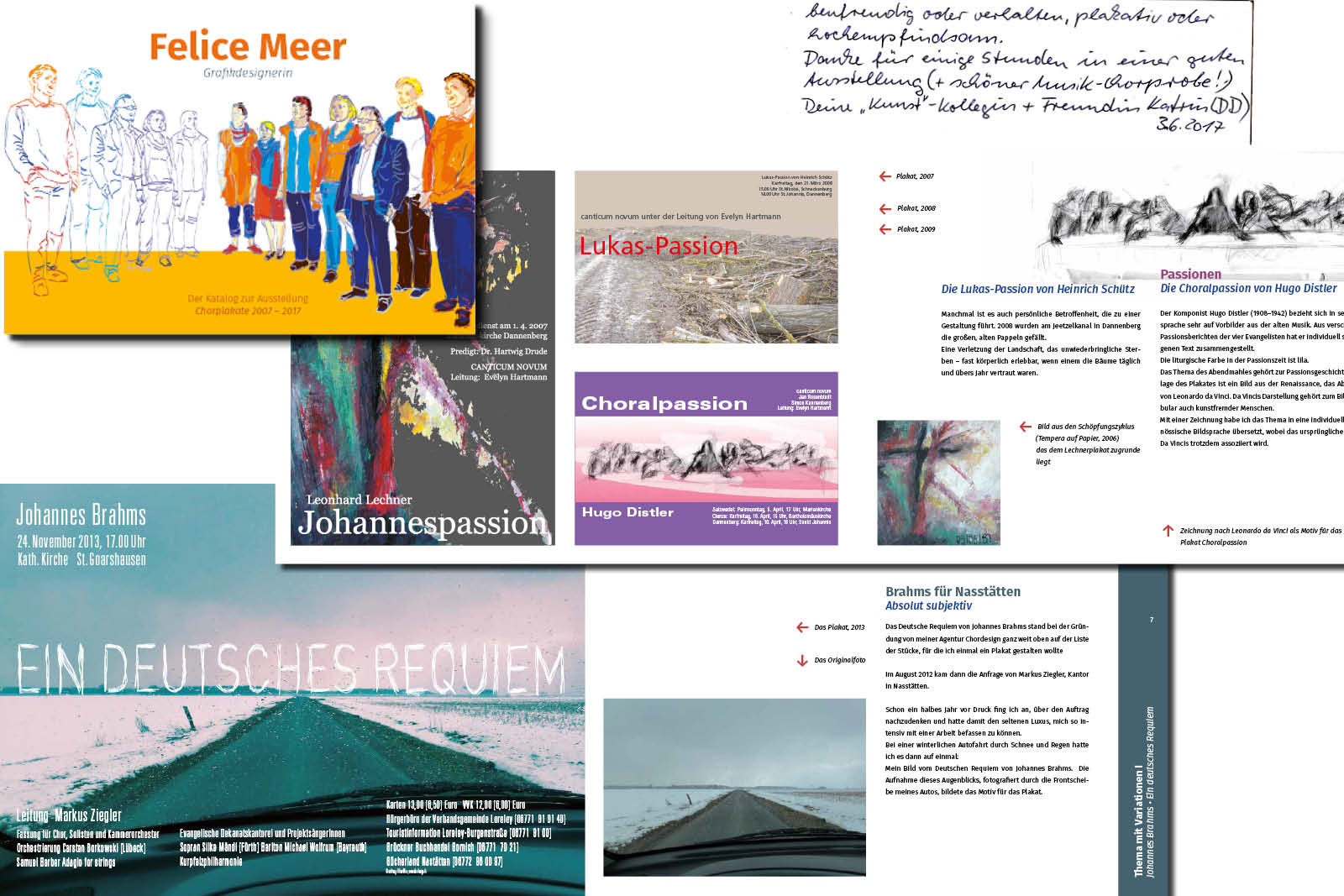 Chorplakate, Ausstellung und Katalog, Im Katalog ist erläutert, wie die Plakate entstanden sind. Felice Meer