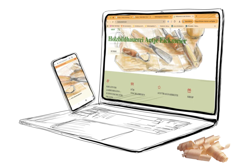 Webseiten für Tischlerei, Schreinerei, Holzbildhauer und Handwerksbetriebe von Felice meer, Studio Chordesign